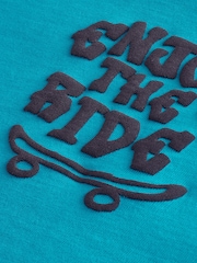 Blue Graffiti Relaxed Fit Short Sleeve Graphic Print T-Shirt (3-16yrs) - Image 4 of 4