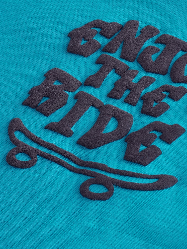 Blue Graffiti Relaxed Fit Short Sleeve Graphic Print T-Shirt (3-16yrs) - Image 4 of 4