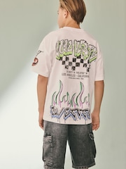 White Graffiti Relaxed Fit Short Sleeve Graphic Print T-Shirt (3-16yrs) - Image 2 of 7
