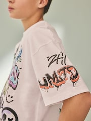 White Graffiti Relaxed Fit Short Sleeve Graphic Print T-Shirt (3-16yrs) - Image 3 of 7