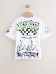 White Graffiti Relaxed Fit Short Sleeve Graphic Print T-Shirt (3-16yrs) - Image 5 of 7