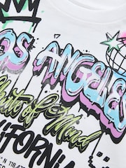 White Graffiti Relaxed Fit Short Sleeve Graphic Print T-Shirt (3-16yrs) - Image 6 of 7