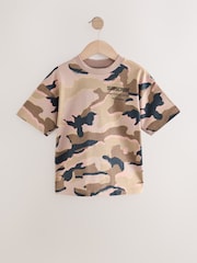 Khaki Green Camo Relaxed Fit Short Sleeve Graphic Print T-Shirt (3-16yrs) - Image 1 of 4