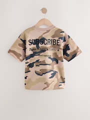 Khaki Green Camo Relaxed Fit Short Sleeve Graphic Print T-Shirt (3-16yrs) - Image 2 of 4