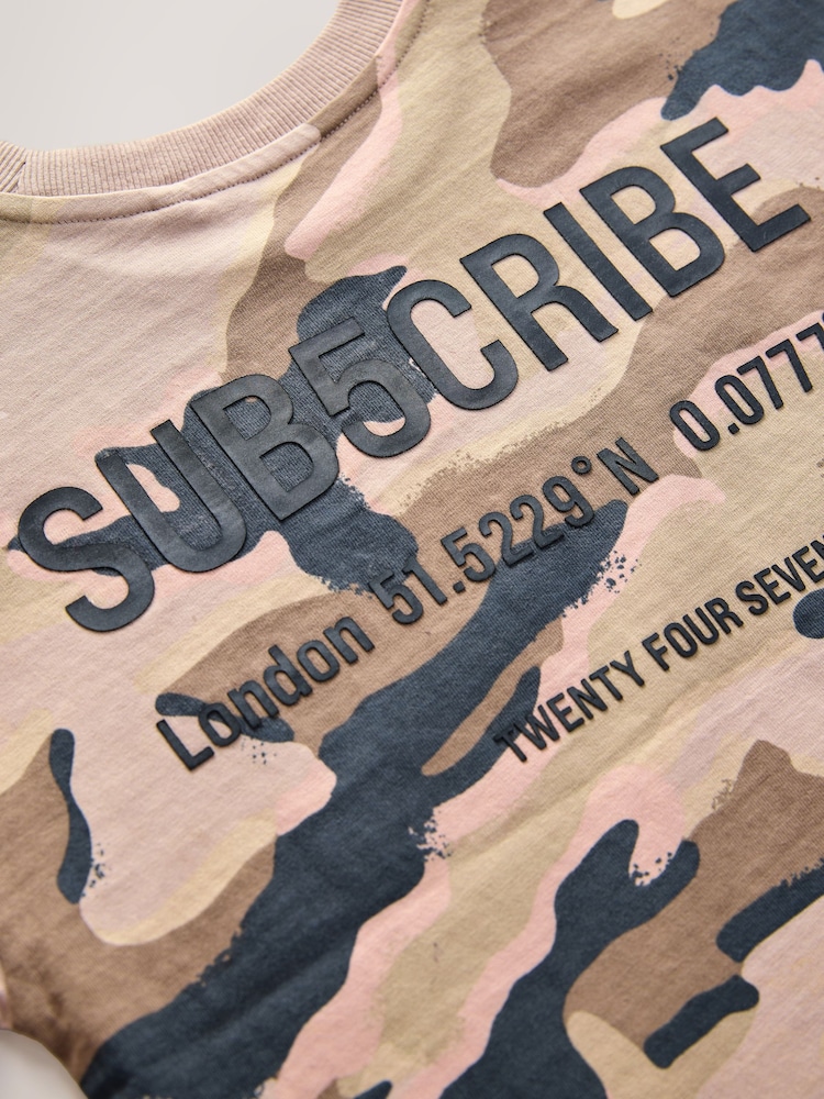 Khaki Green Camo Relaxed Fit Short Sleeve Graphic Print T-Shirt (3-16yrs) - Image 4 of 4