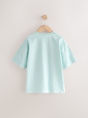 Light Blue Relaxed Fit Washed Short Sleeve Graphic Print 100% Cotton T-Shirt (3-16yrs) - Image 2 of 4