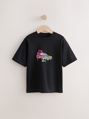 Black/ Brights Football Boot Relaxed Fit Short Sleeve Graphic Print T-Shirt (3-16yrs) - Image 1 of 4