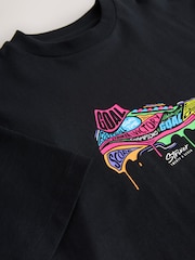 Black/ Brights Football Boot Relaxed Fit Short Sleeve Graphic Print T-Shirt (3-16yrs) - Image 4 of 4