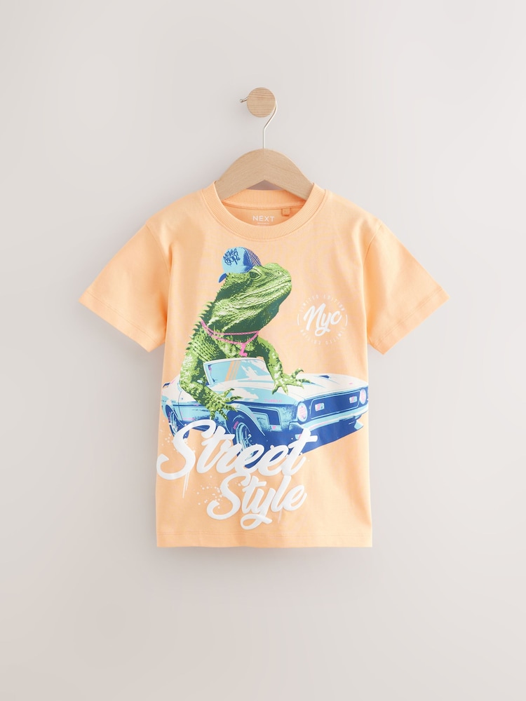 Orange Gecko Short Sleeve Graphic Print T-Shirt (3-16yrs) - Image 1 of 4