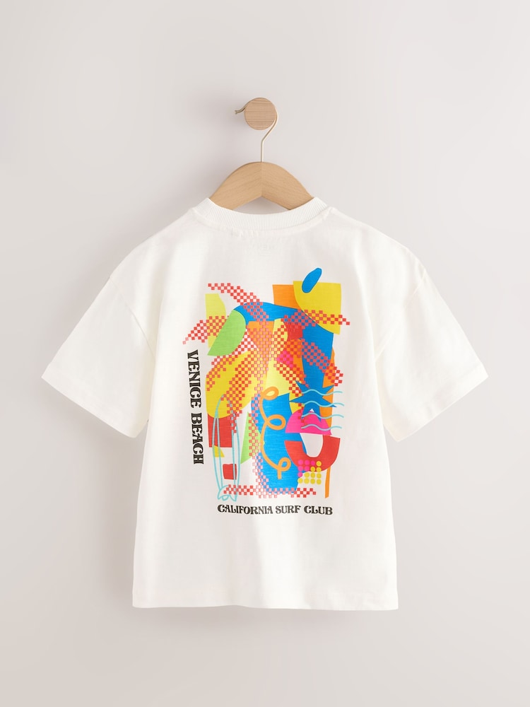 White Venice Beach Relaxed Fit Short Sleeve Graphic Print T-Shirt (3-16yrs) - Image 2 of 4