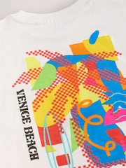 White Venice Beach Relaxed Fit Short Sleeve Graphic Print T-Shirt (3-16yrs) - Image 4 of 4