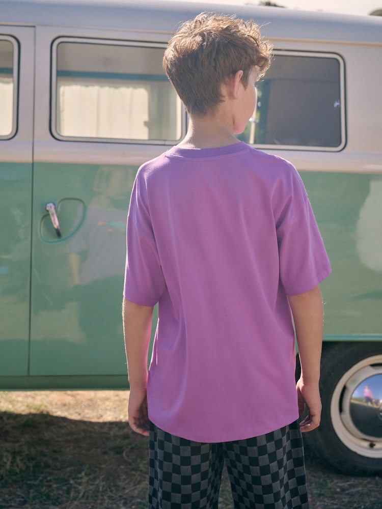 Morado con lagarto - Camiseta holgada de manga corta con estampado gráfico (3-16 años) - Imagen 2 de 7 Morado con lagarto - Camiseta holgada de manga corta con estampado gráfico (3-16 años) - Imagen 2 de 7