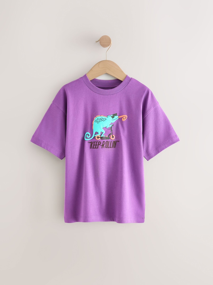 LILAC SHORT SLEEVES RELAXED FIT T-SHIRT, CHILD LILAC SHORT SLEEVES RELAXED FIT T-SHIRT, CHILD