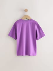 Violet motif lézard - T-shirt décontracté à manches courtes imprimé graphique (3-16ans) - Image 5 of 7