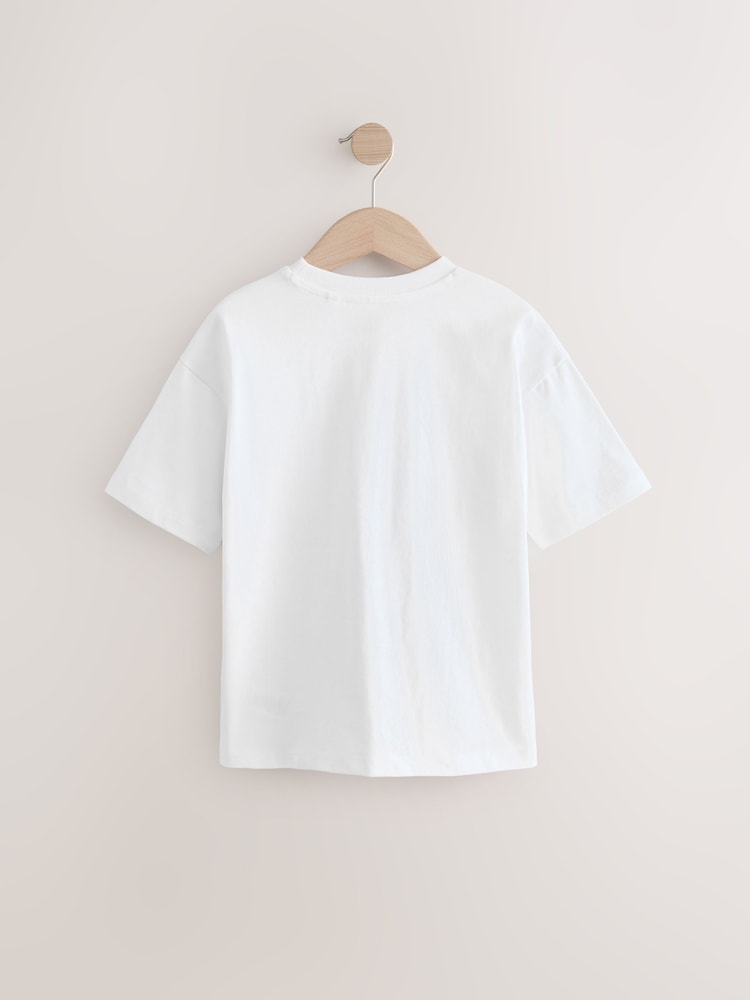 Blanc motif crocodile - T-shirt décontracté à manches courtes imprimé graphique (3-16ans) - Image 2 of 4