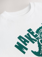 Blanc motif crocodile - T-shirt décontracté à manches courtes imprimé graphique (3-16ans) - Image 3 of 4