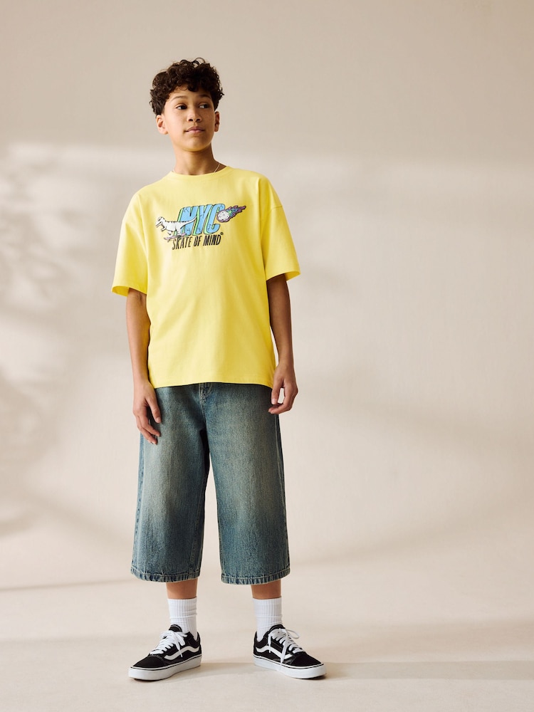 Yellow Dino Relaxed Fit Short Sleeve Graphic Print T-Shirt (3-16yrs) - Image 2 of 8 Yellow Dino Relaxed Fit Short Sleeve Graphic Print T-Shirt (3-16yrs) - Image 2 of 8