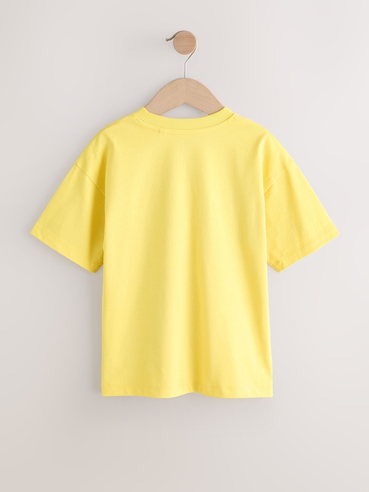 Jaune motif dinosaure - T-shirt décontracté à manches courtes imprimé graphique (3-16ans) - Image 6 of 8