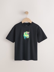 Noir Graffiti Canard - T-shirt décontracté à manches courtes imprimé graphique (3-16ans) - Image 1 of 4