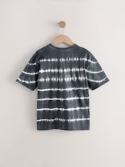 Black/White Relaxed Fit Tie Dye Graphic Print Short Sleeve T-Shirt (3-16yrs) - Image 2 of 4