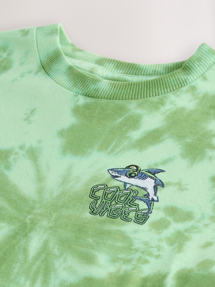 Green Relaxed Fit Tie Dye Graphic Print Short Sleeve T-Shirt (3-16yrs) - Image 4 of 4