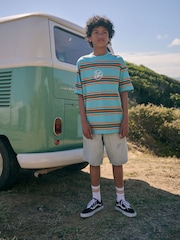 Blue/Orange Stripe Relaxed Fit Short Sleeve T-Shirt (3-16yrs) - Image 4 of 8