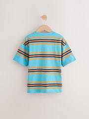 Blue/Orange Stripe Relaxed Fit Short Sleeve T-Shirt (3-16yrs) - Image 6 of 8