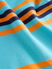 Blue/Orange Stripe Relaxed Fit Short Sleeve T-Shirt (3-16yrs) - Image 7 of 8