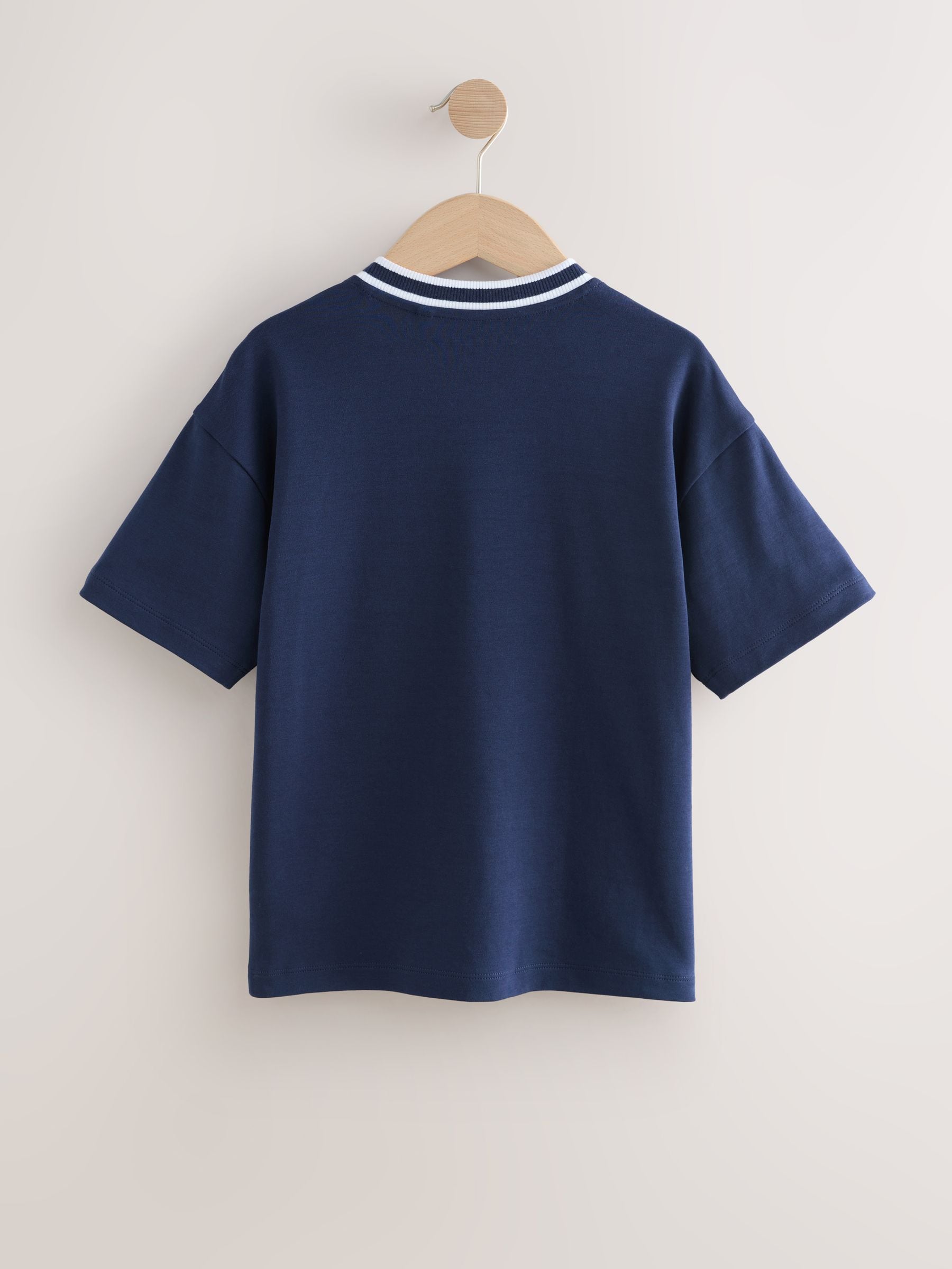 Buy Navy Blue 100% Cotton Sub5cribe Short Sleeve Sports T-Shirt (3