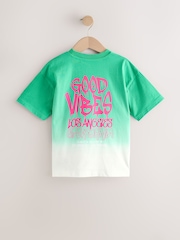 Green/White Back Print Relaxed Fit Tie Dye Graphic Print Short Sleeve T-Shirt (3-16yrs) - Image 5 of 8