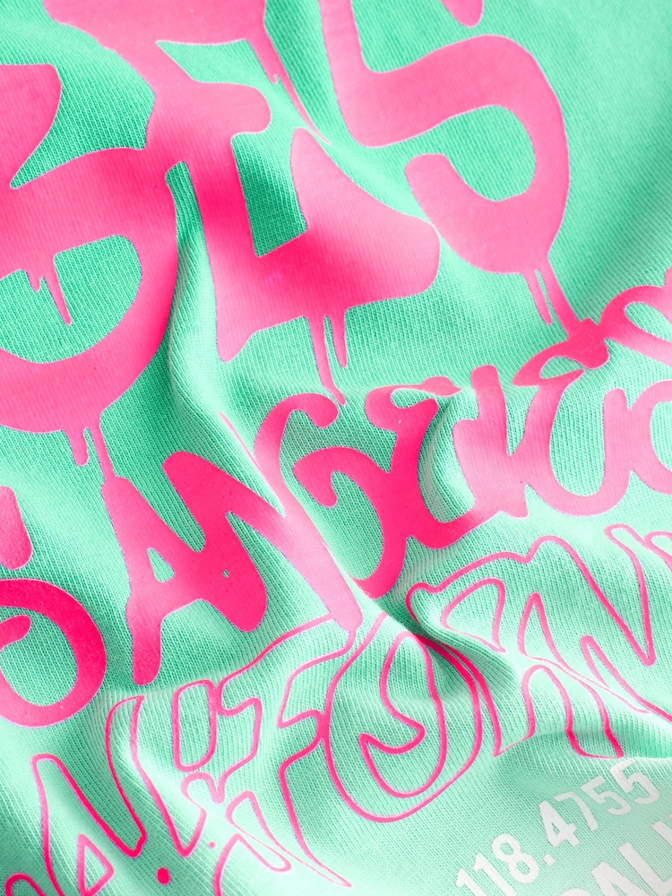 Green/White Back Print Relaxed Fit Tie Dye Graphic Print Short Sleeve T-Shirt (3-16yrs) - Image 8 of 8