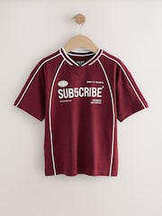 Rojo burdeos - 100% Cotton Sub5cribe Short Sleeve Sports T-Shirt (3-16yrs) - Imagen 5 de 8