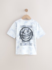 Blue Relaxed Fit Tie Dye Graphic Print Short Sleeve T-Shirt (3-16yrs) - Image 2 of 4