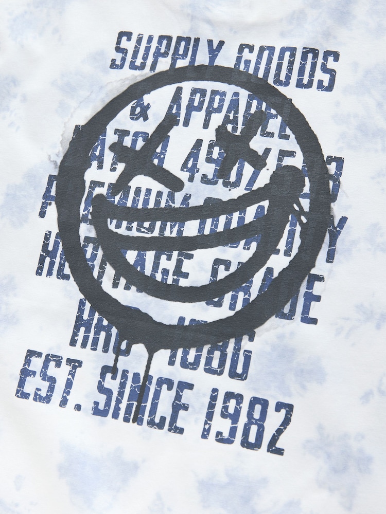 Blue Relaxed Fit Tie Dye Graphic Print Short Sleeve T-Shirt (3-16yrs) - Image 4 of 4