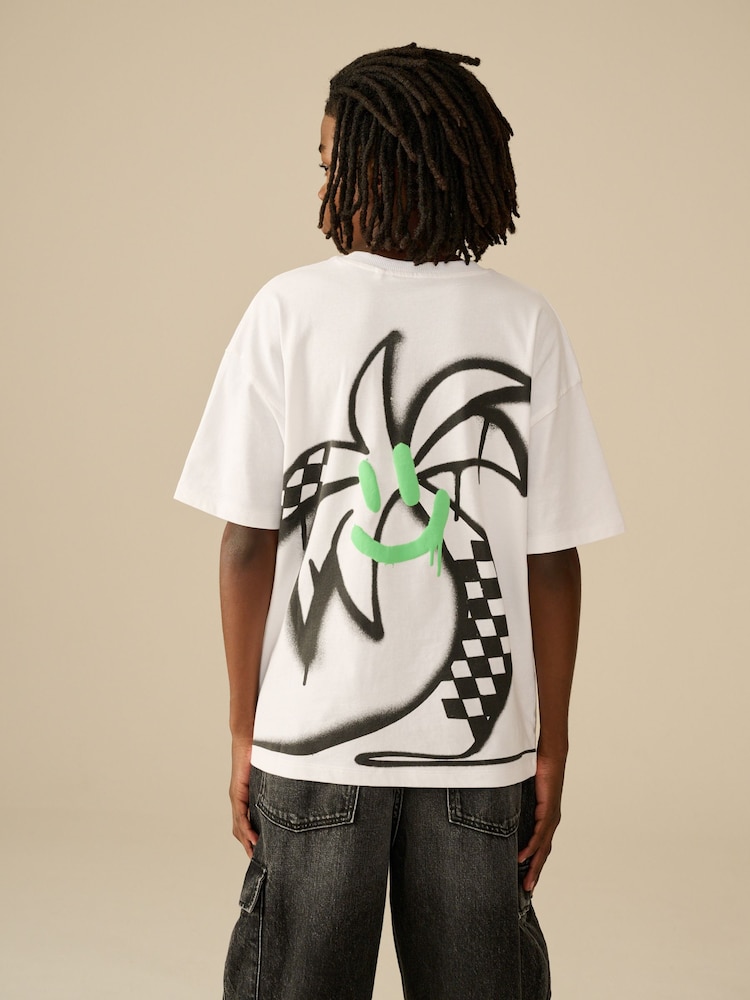 White Graffiti LA Relaxed Fit Short Sleeve Graphic Print T-Shirt (3-16yrs) - Image 2 of 6