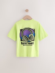 Lime Green Relaxed Fit Short Sleeve Graphic Print T-Shirt (3-16yrs) - Image 2 of 4
