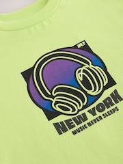 Lime Green Relaxed Fit Short Sleeve Graphic Print T-Shirt (3-16yrs) - Image 3 of 4