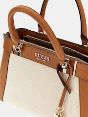 Guess Canvas Anadela Compartment Satchel Bag - Image 4 of 4