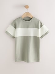 Mineral Green Colourblock Short Sleeve T-Shirt (3-16yrs) - Image 1 of 1