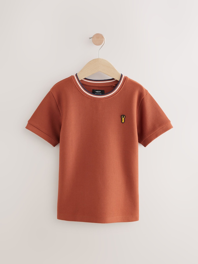 Rostbraun - Strukturiertes T-Shirt (3–16 Jahre) - Image 1 of 4