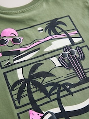 Khaki Green Back Print Relaxed Fit Short Sleeve Graphic Print T-Shirt (3-16yrs) - Image 5 of 5