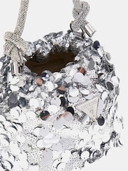 Guess Silver Sequin Top Handle Pouch Bag - Imagen 4 de 4