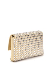 Guess Gold Diamante Zalina Flap Clutch Cross-Body Bag - Image 2 of 4