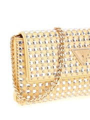 Guess Gold Diamante Zalina Flap Clutch Cross-Body Bag - Image 4 of 4