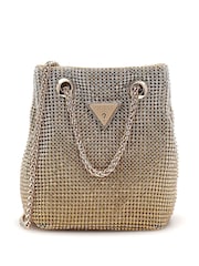 Guess Gold Diamante Zalina 100% Cotton Cross-Body Pouch Bag - Image 1 of 3