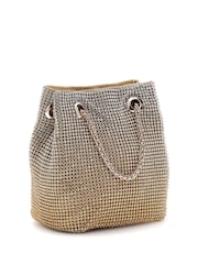 Guess Gold Diamante Zalina 100% Cotton Cross-Body Pouch Bag - Image 2 of 3