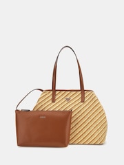 Guess Large Cognac Vikky 2 In 1 Tan Brown Tote Bag - Image 3 of 4