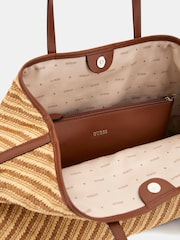 Guess Large Cognac Vikky 2 In 1 Tan Brown Tote Bag - Image 4 of 4