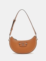 Guess Nastra Top Zip Tan Brown Shoulder Bag - Image 1 of 3