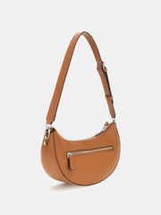 Guess Nastra Top Zip Tan Brown Shoulder Bag - Image 2 of 3